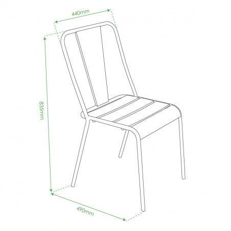 Chaise bistrot rouge en métal