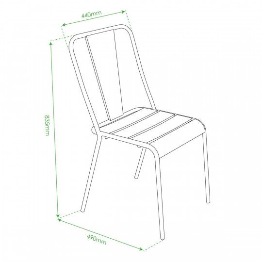 Chaise de terrasse Dieppe Dimensions