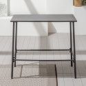 Table haute de bar et 6 tabourets en acier gris Table haute de bar et 6 tabourets en acier gris