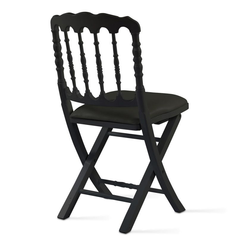 Chaise pliante noire en bois Chaise pliante noire en bois