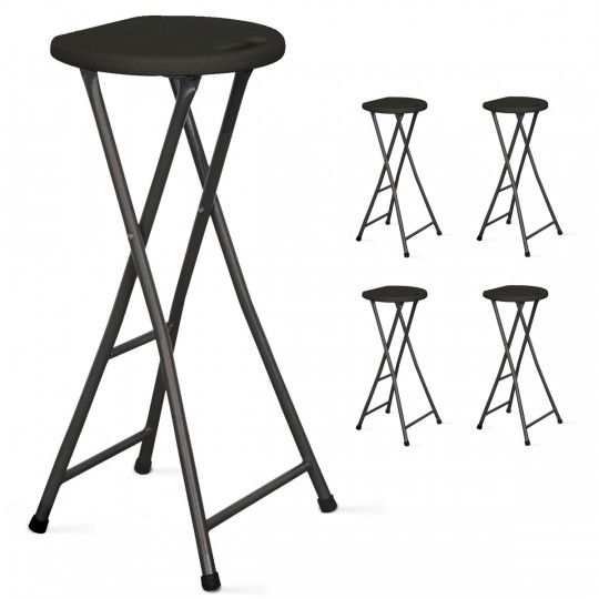Tabouret haut pliant noir - Lot de 5
