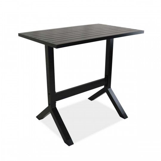 Table de terrasse haute en aluminium noir
