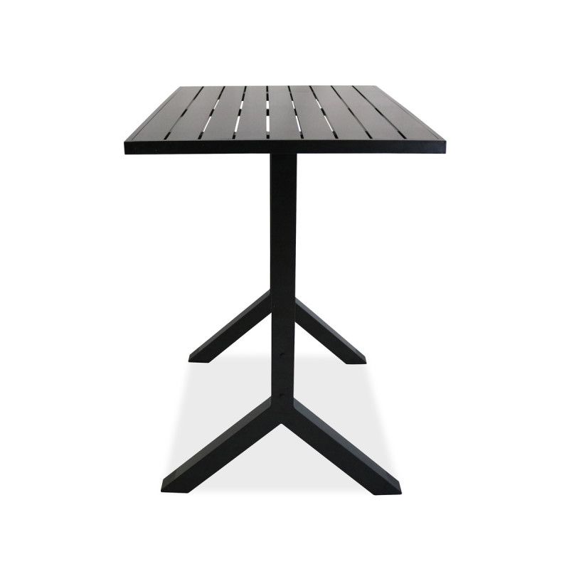 Table de terrasse haute en aluminium noir Table de terrasse haute en aluminium noir