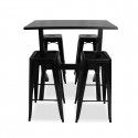 Table de terrasse haute en aluminium noir Table de terrasse haute en aluminium noir
