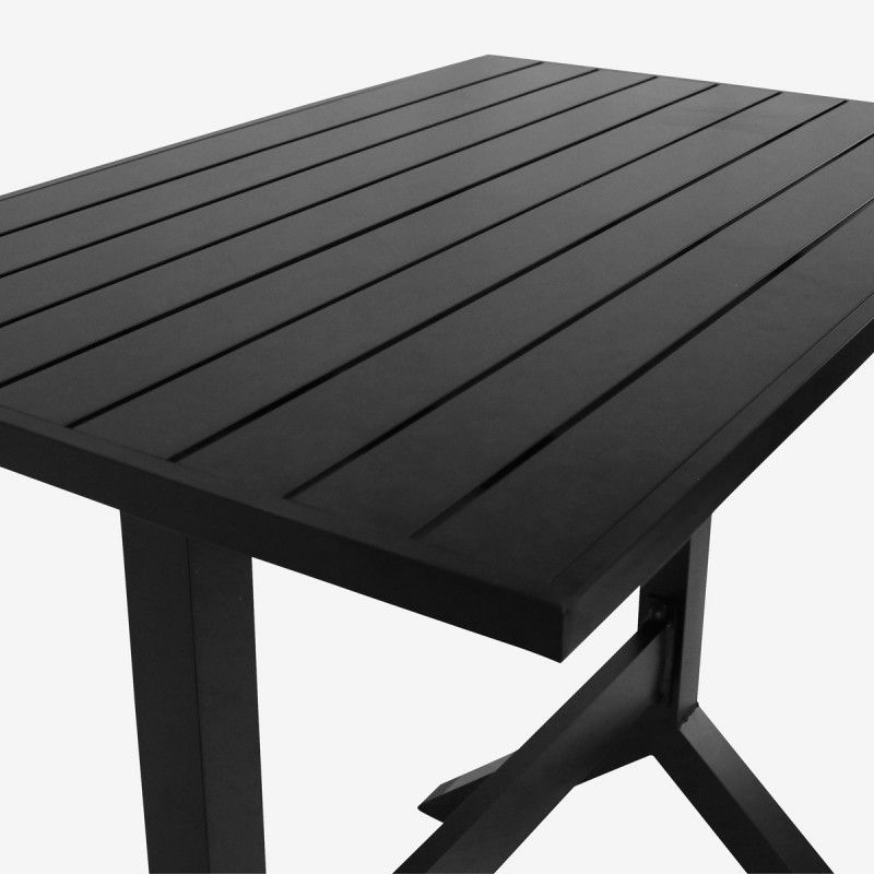 Table de terrasse haute en aluminium noir Table de terrasse haute en aluminium noir