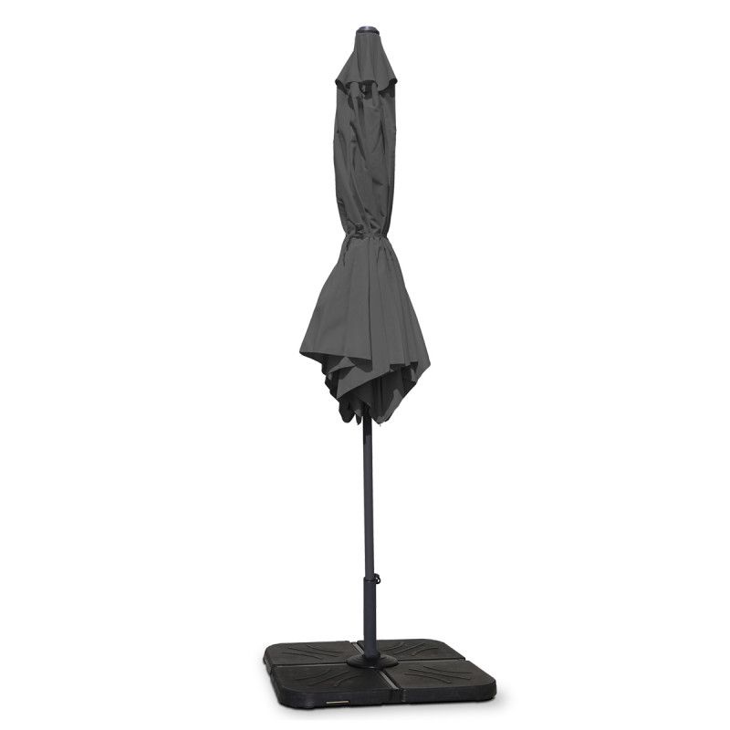 Parasol droit inclinable 3 m gris Parasol droit inclinable 3 m gris
