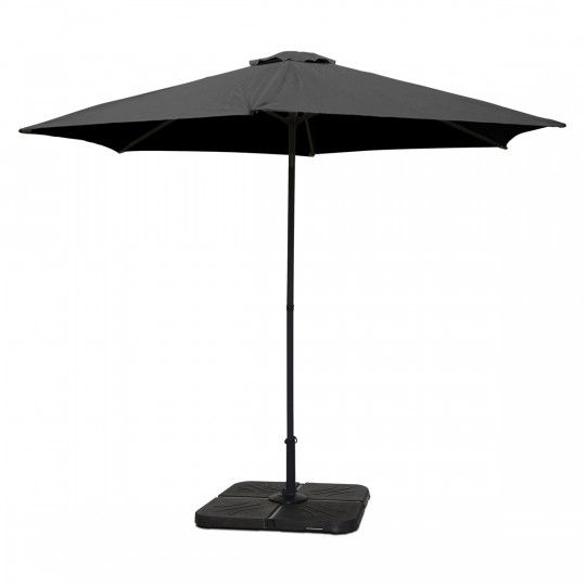Parasol droit inclinable 3 m gris