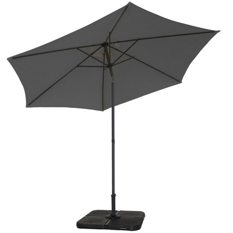 Parasol droit inclinable 3 m gris Parasol droit inclinable 3 m gris