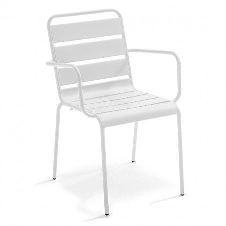 Table terrasse et 6 fauteuils en métal