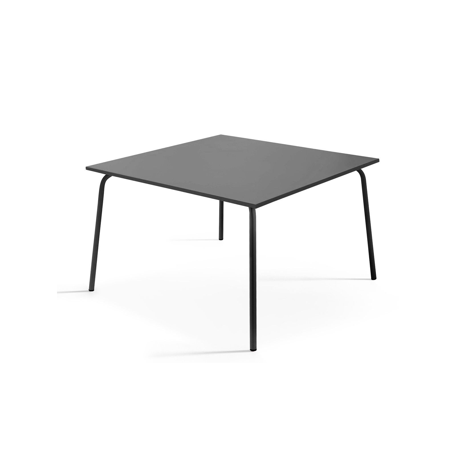 Table de terrasse carrée en métal gris 8 places