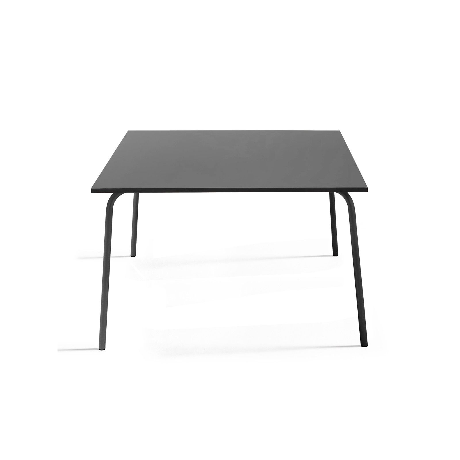 Table de terrasse carrée en métal gris 8 places PALAVAS