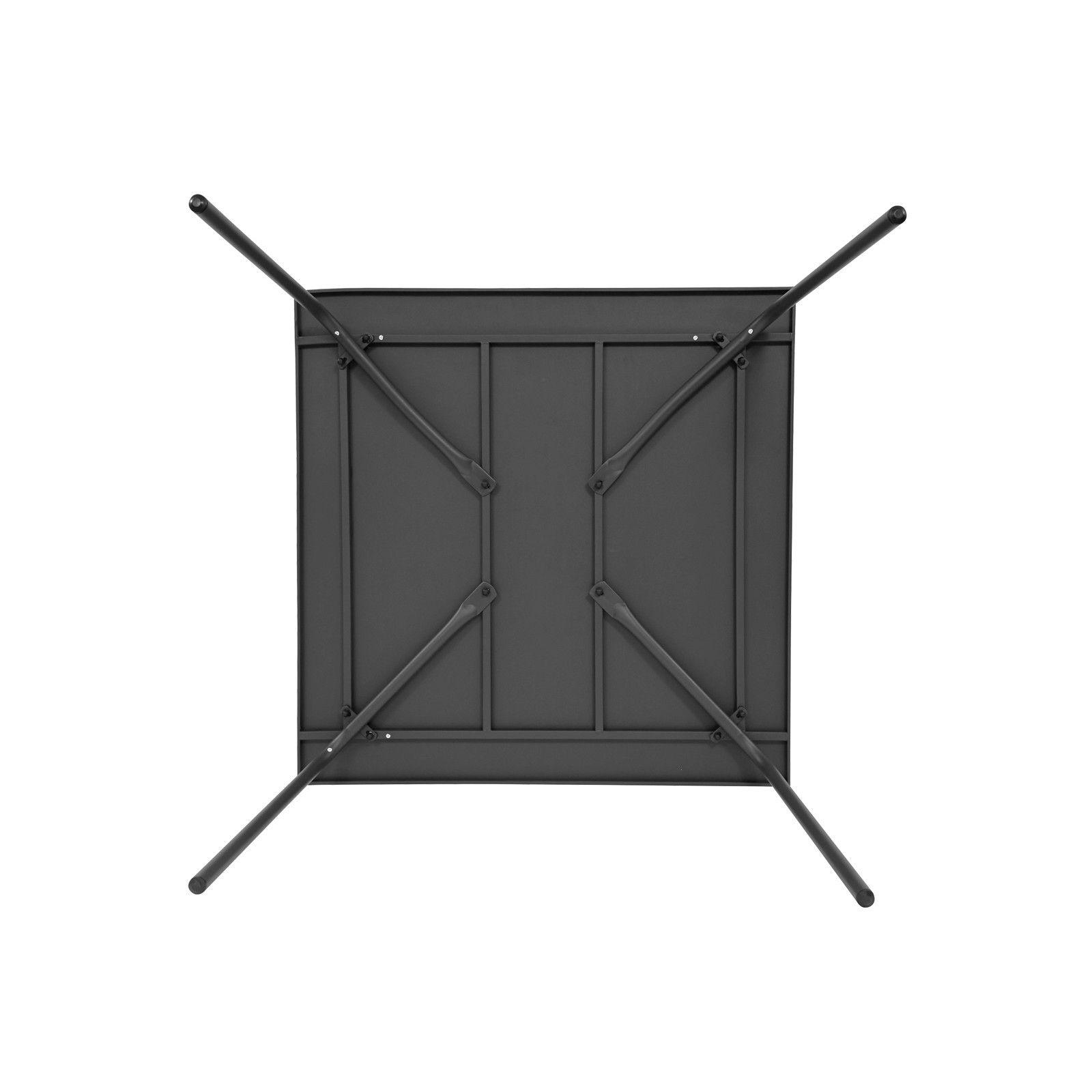 Table de terrasse carrée en métal gris 8 places