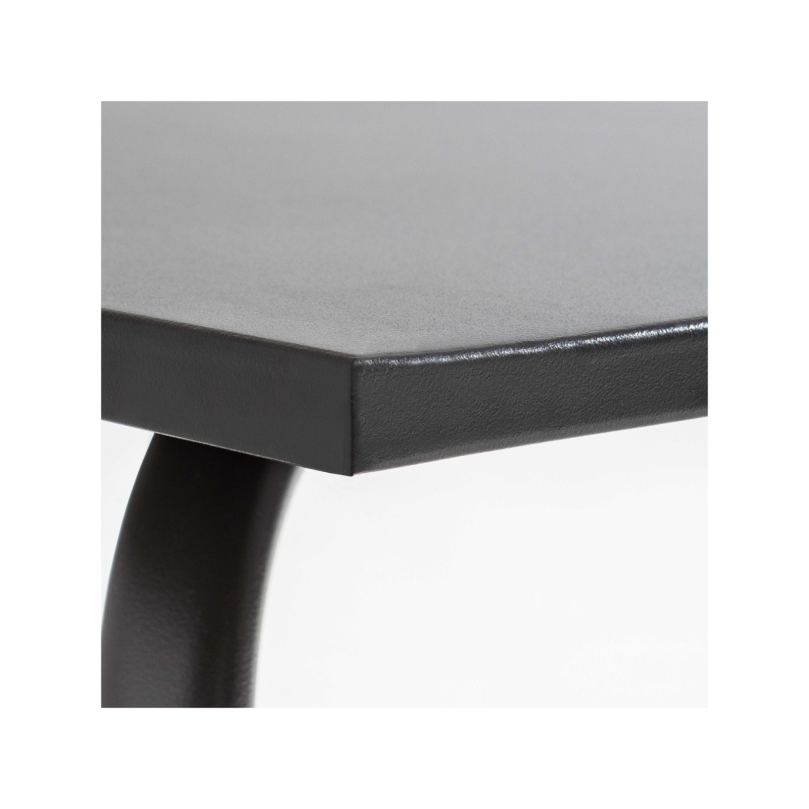 Zoom Table de terrasse carrée en métal gris 8 places