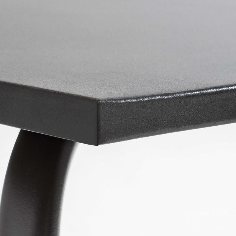 Zoom Table de terrasse carrée en métal gris 8 places (5/14)