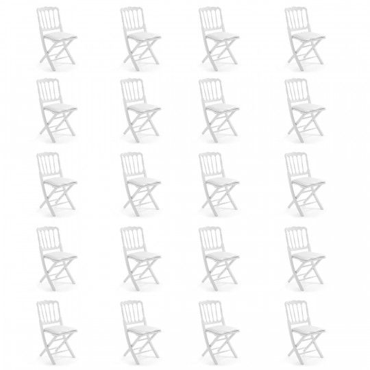 Chaise pliante blanche en bois NAPOLEON