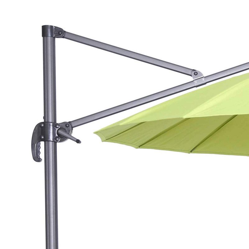 Parasol déporté rond PRO+ 3m inclinable et rotatif 360° vert Parasol déporté rond PRO+ 3m inclinable et rotatif 360° vert