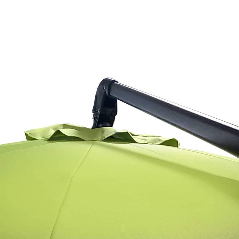 Parasol déporté rond PRO+ 3m inclinable et rotatif 360° vert Parasol déporté rond PRO+ 3m inclinable et rotatif 360° vert