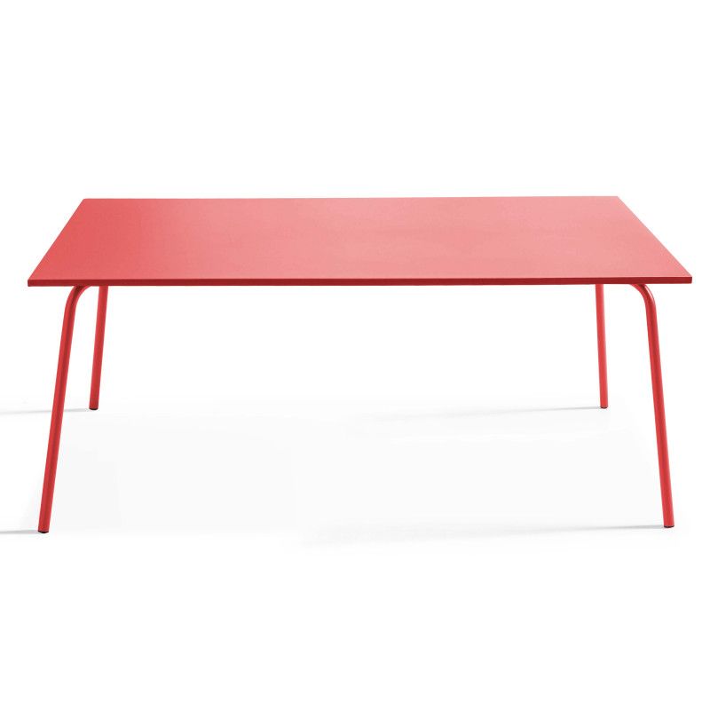 Table Terrasse Rouge Metal (2/7)