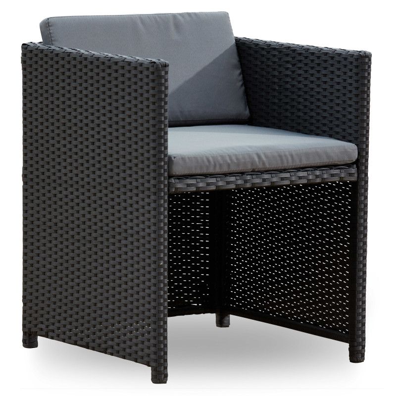 Fauteuil de jardin résine coussins gris Fauteuil de jardin résine coussins gris