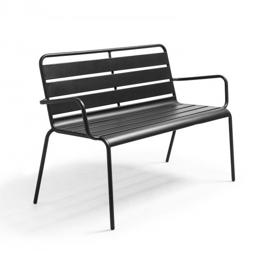 Banc en métal gris