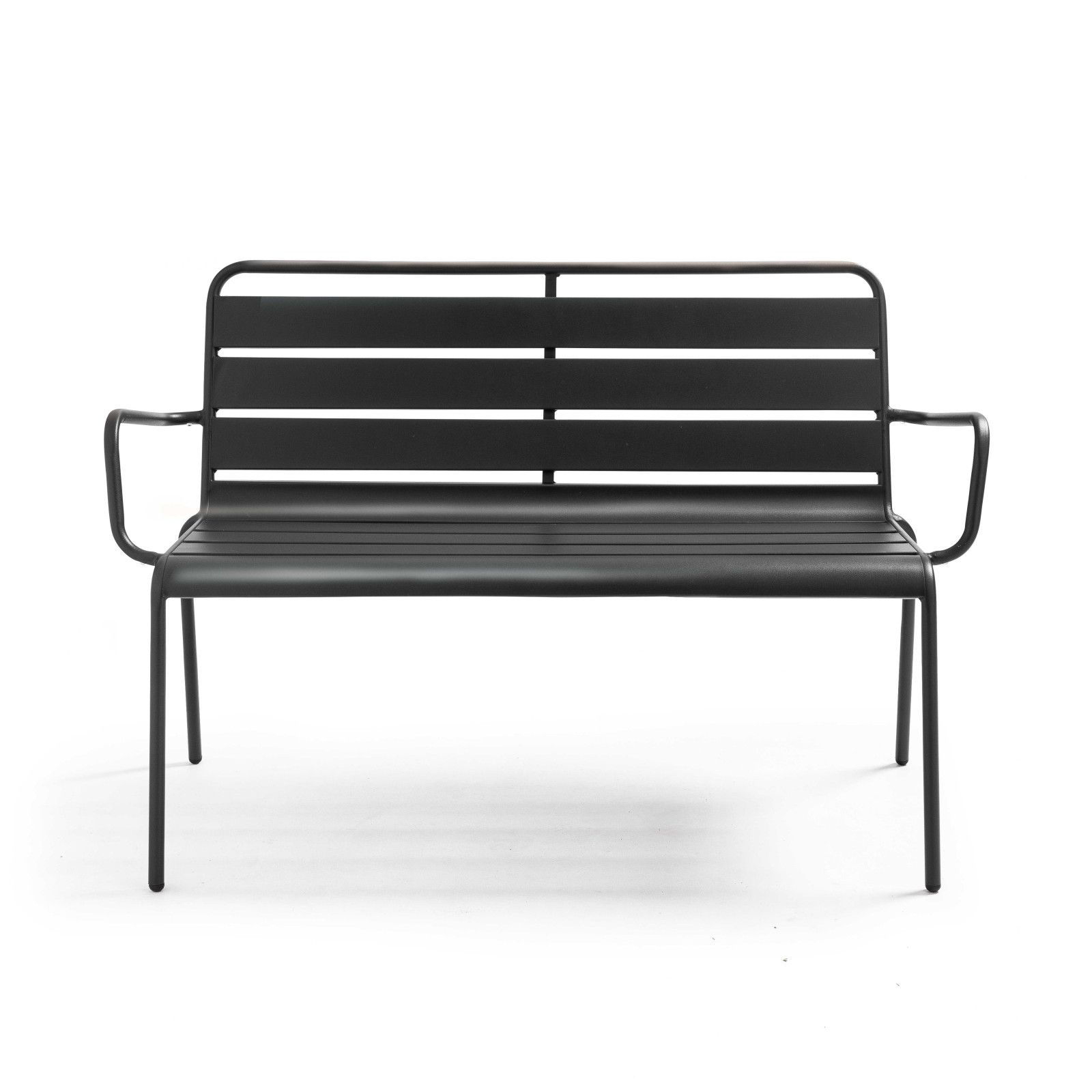 Banc de jardin gris en métal
