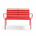 Banc métal de jardin rouge