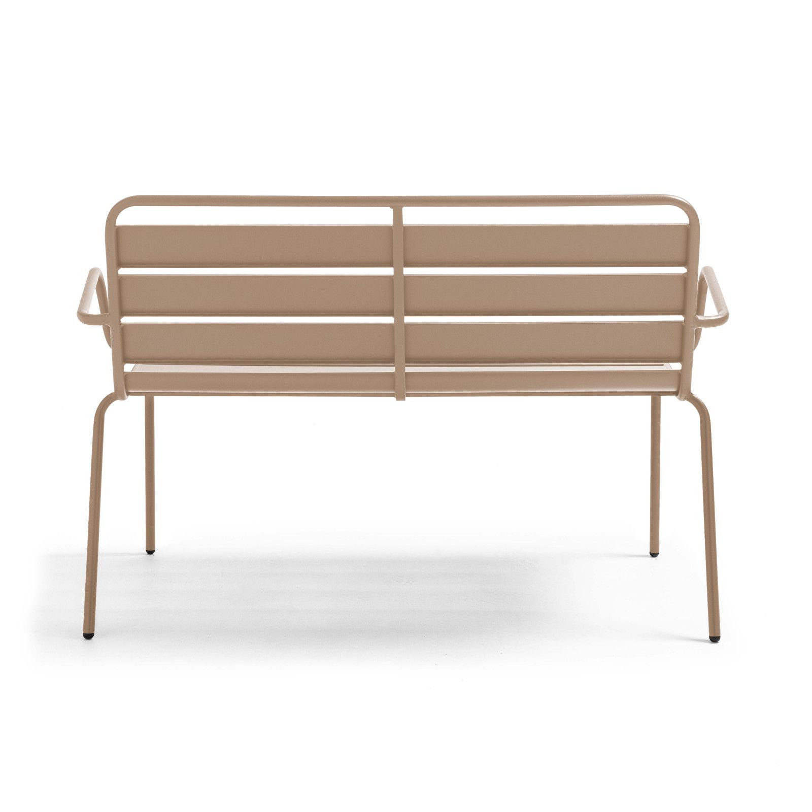 Banc de jardin taupe en métal