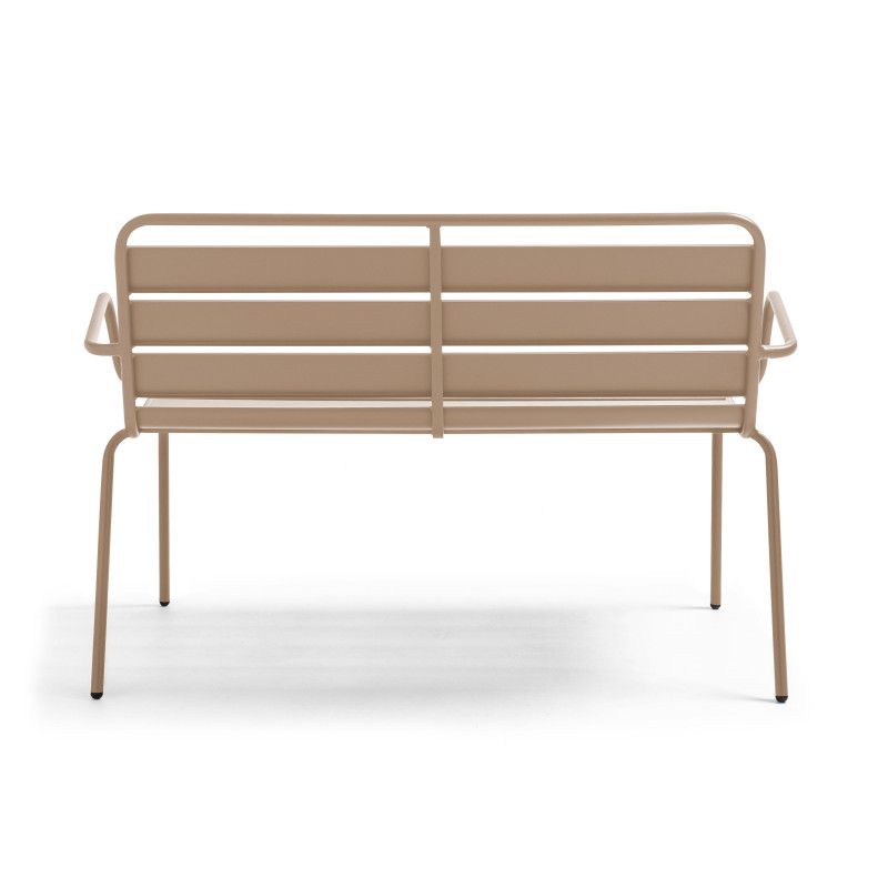 Banc de jardin taupe en métal (2/5)