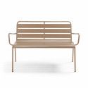 Banc métal de jardin taupe