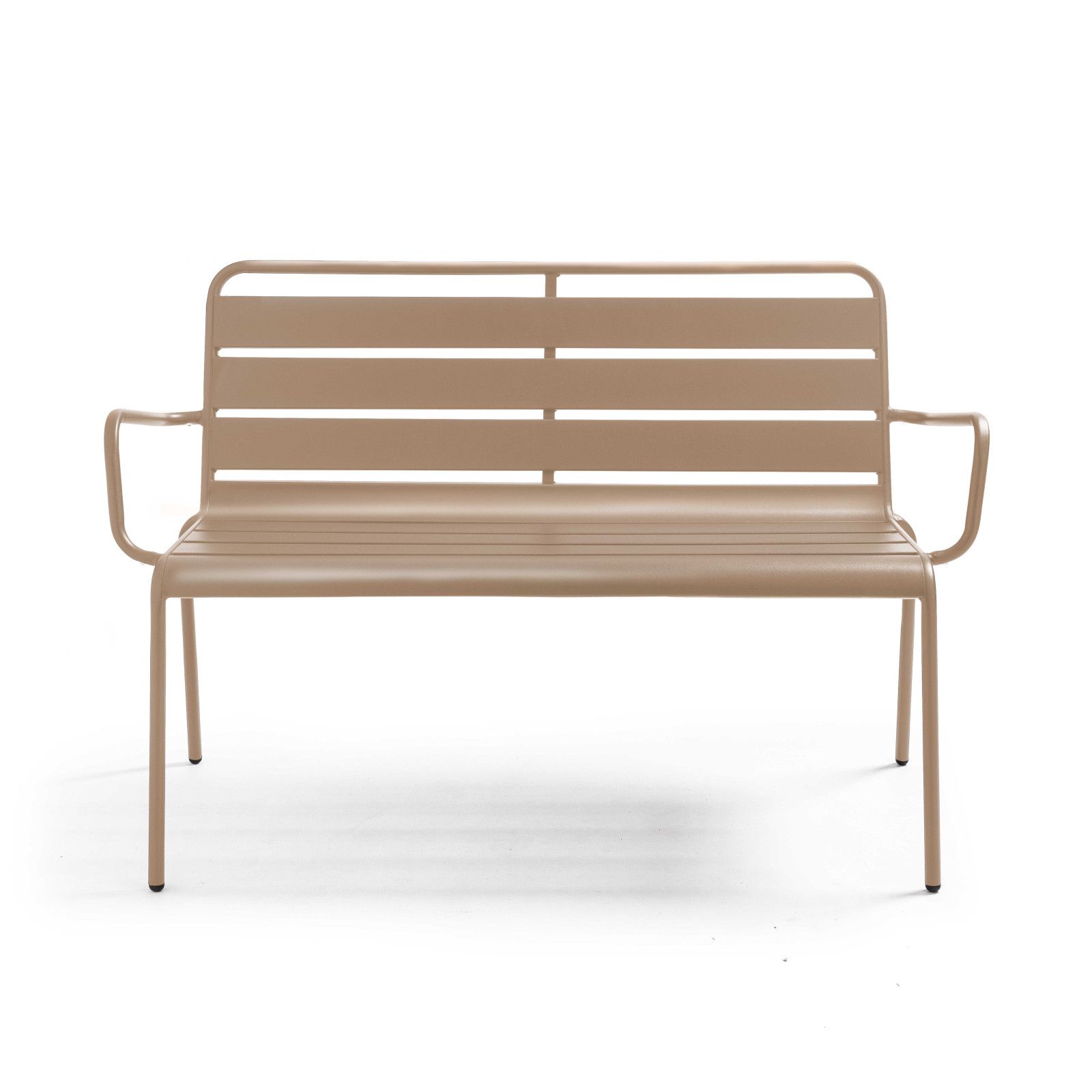 Banc métal de jardin taupe