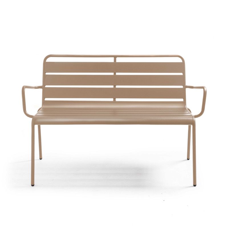 Banc métal de jardin taupe