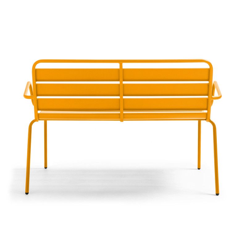 Banc de jardin jaune en métal (2/5)