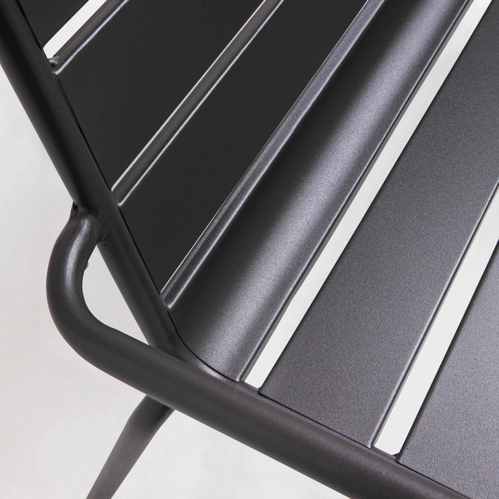 Zoom banc en métal extérieur gris