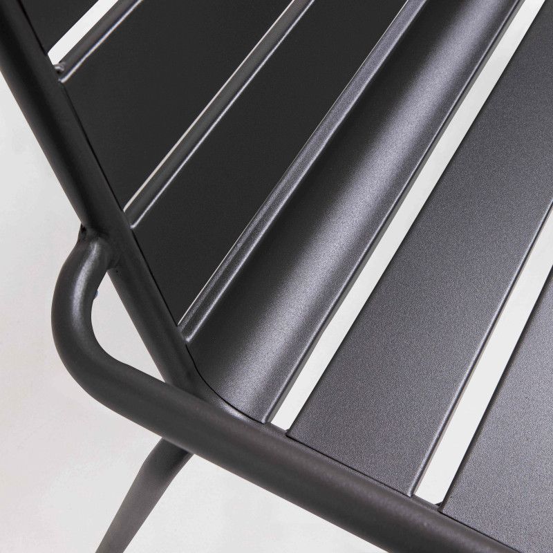 Zoom banc en métal extérieur gris