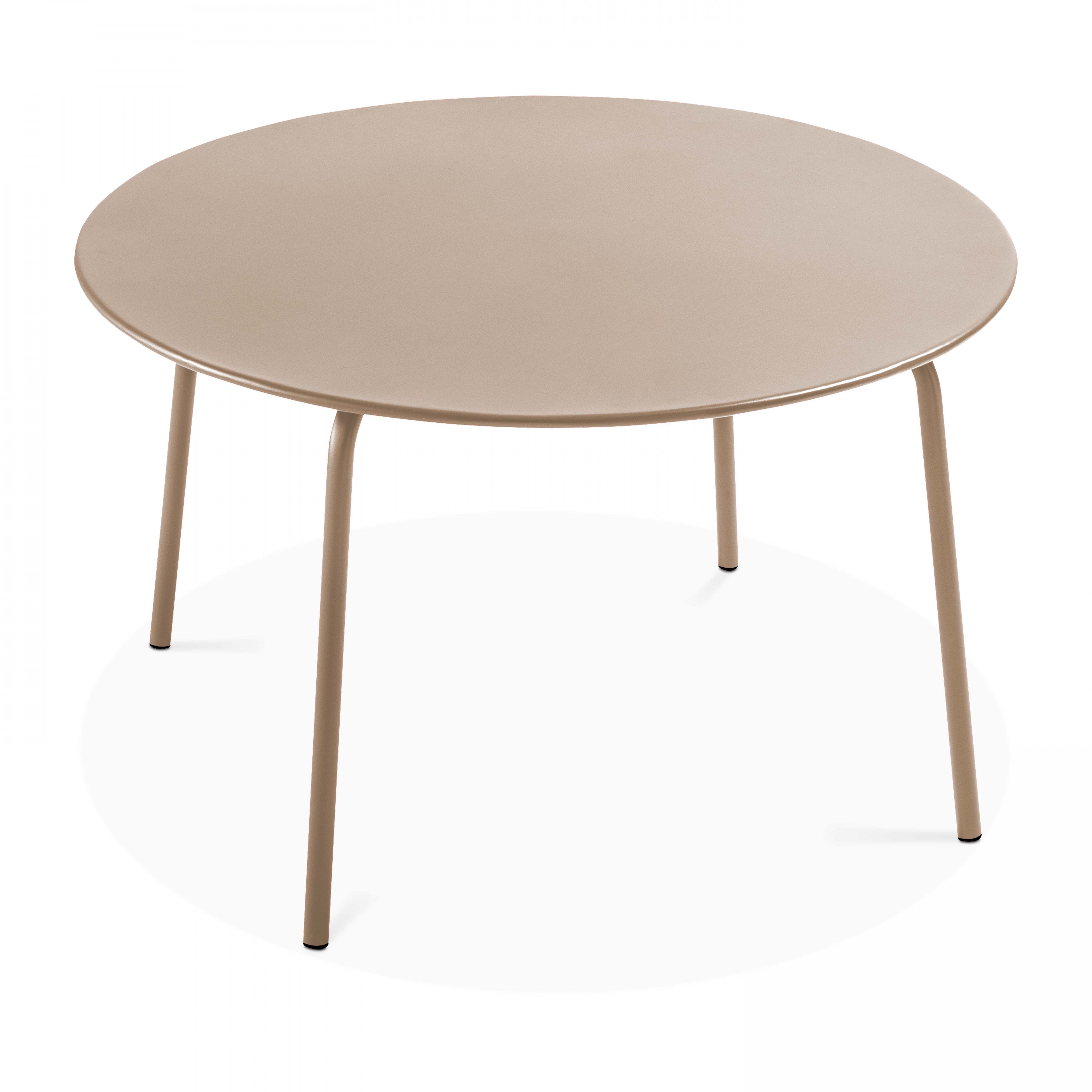 Table de restaurant ronde en métal 6 personnes Ø120x72 cm