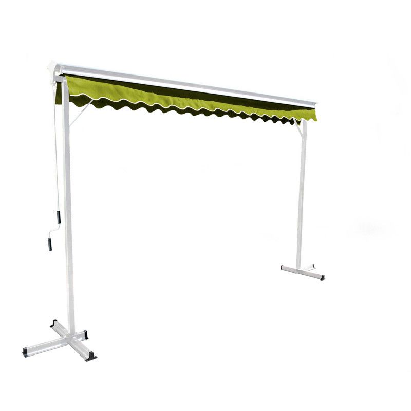 Store double pente sur pieds 3x3m avec coffre vert (2/3)