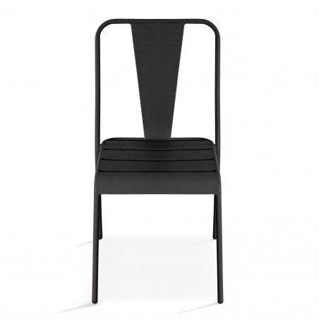 Chaise jardin gris en métal DIEPPE
