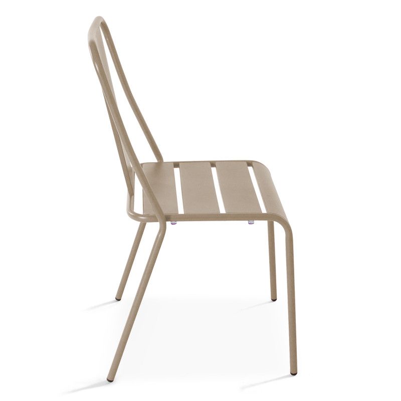 Chaise bistrot taupe en métal DIEPPE | Mobeventpro  (4/6)