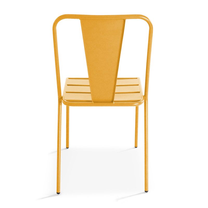 Chaise extérieure jaune en métal DIEPPE  (2/6)