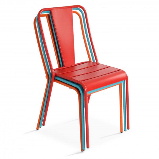 Chaise de restaurant en métal coloré DIEPPE