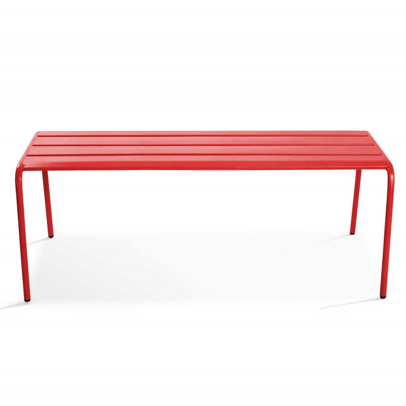 Banquette de jardin en métal - rouge