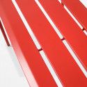 Banquette de jardin en métal - rouge