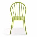 Chaise en métal rétro verte