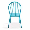 Chaise en métal rétro bleue