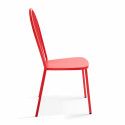 Chaise métal rouge dossier arrondi
