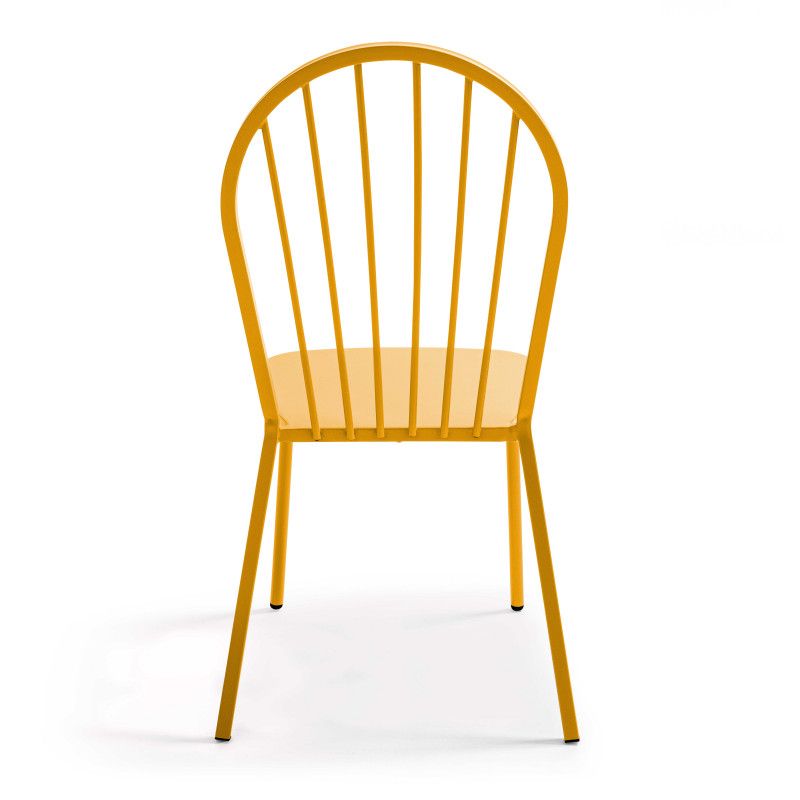 Chaise en métal rétro jaune (2/5)