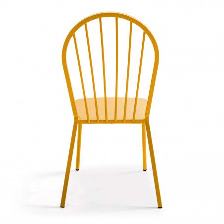 Chaise en métal rétro jaune (2/5)