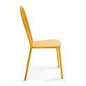 Chaise métal jaune dossier arrondi