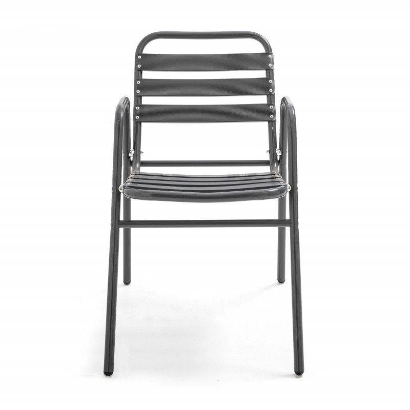 Chaise terrasse café alu gris anthracite Chaise terrasse café alu gris anthracite