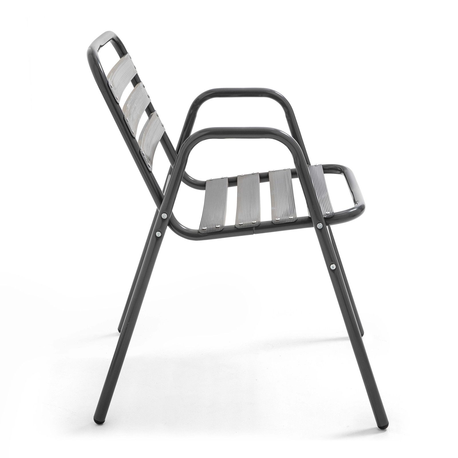 Chaise terrasse restaurant alu gris anthracite